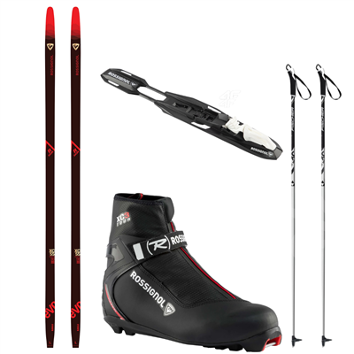 běžecké lyže Rossignol EVO-XC 55 R-Skin+ RJM1005 + boty Rossignol + hulky Fischer 